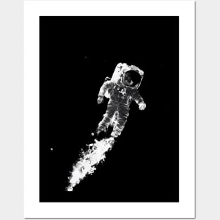 solitary astronaut floating Posters and Art